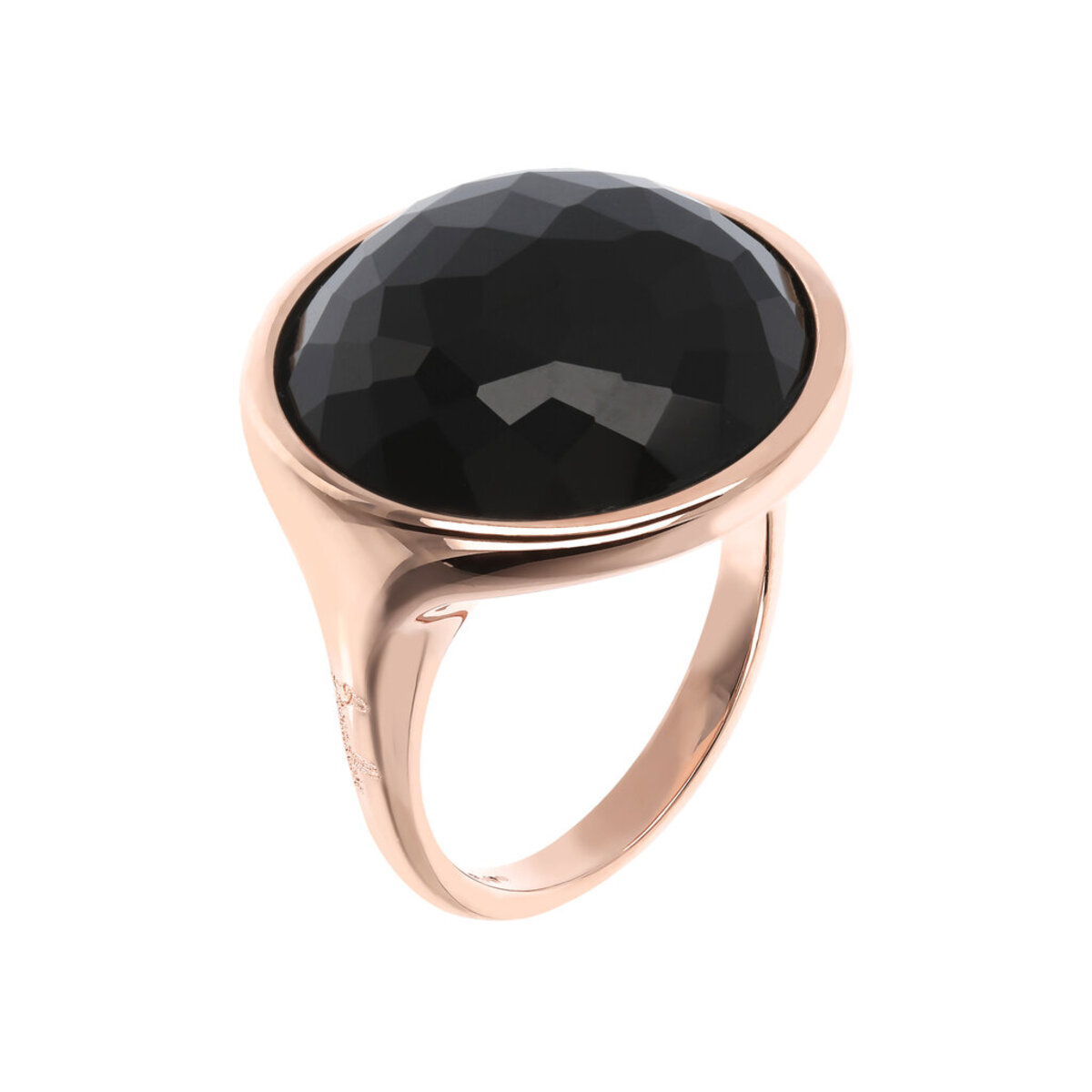 Cocktail Ring with Round Faceted Natural Stone