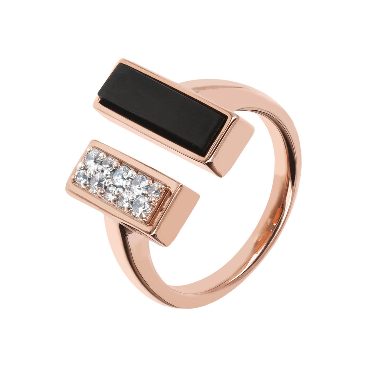Contrarié Ring with Natural Stone and Cubic Zirconia