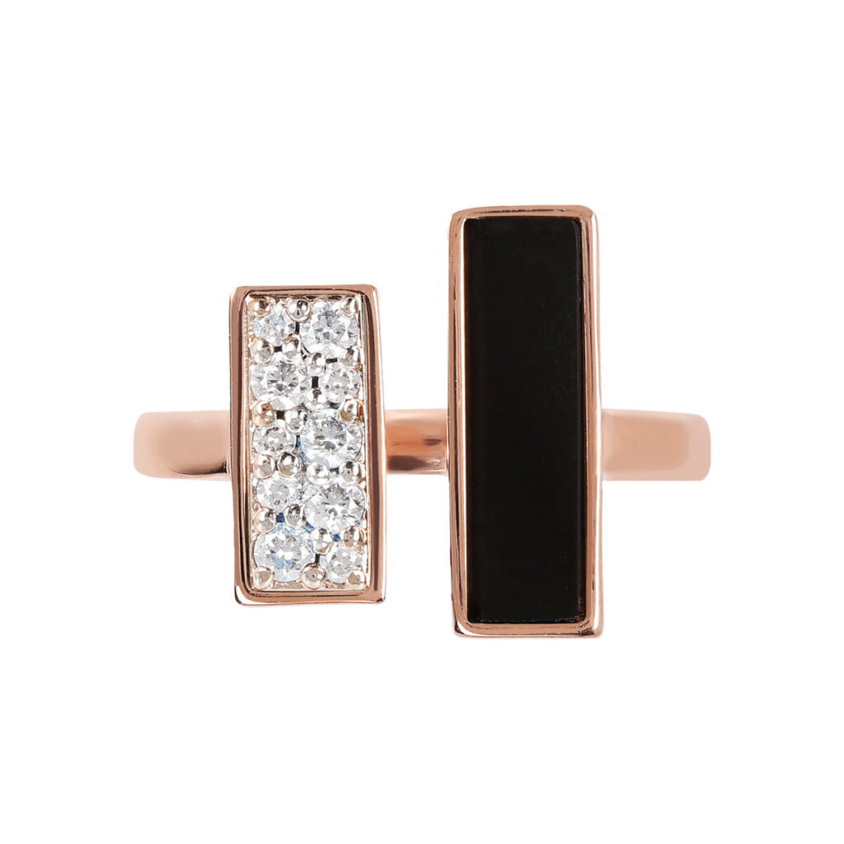 Contrarié Ring with Natural Stone and Cubic Zirconia