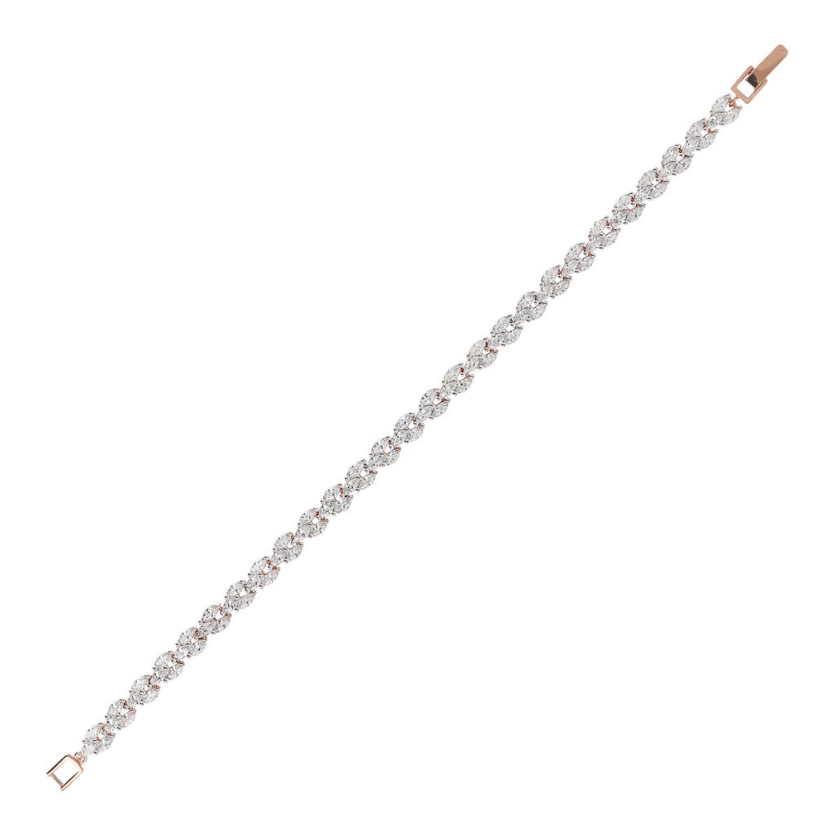 Braid Design Tennis Bracelet with Cubic Zirconia
