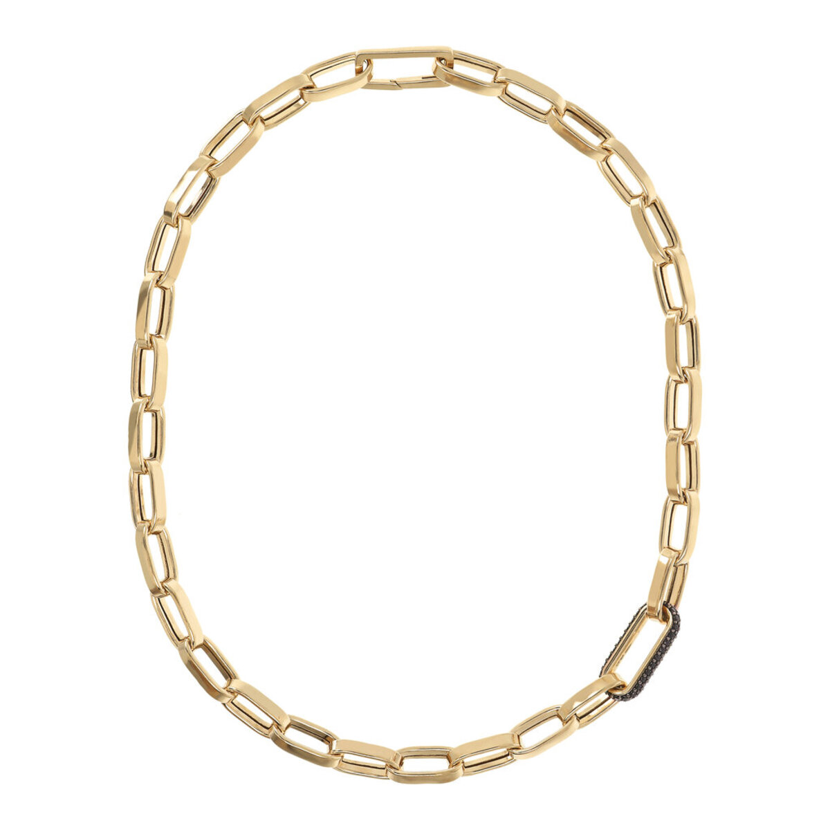 Golden Necklace Thick Forzatina Chain and Pavé Detail