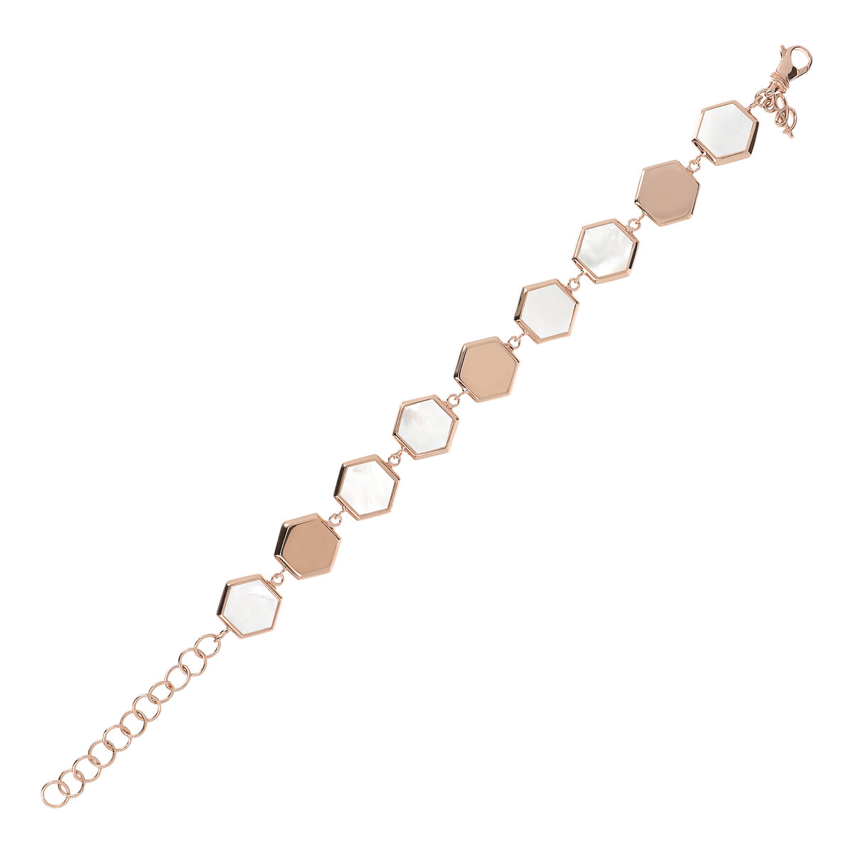 Bracelet with Hexagonal Elements in Natural Stone