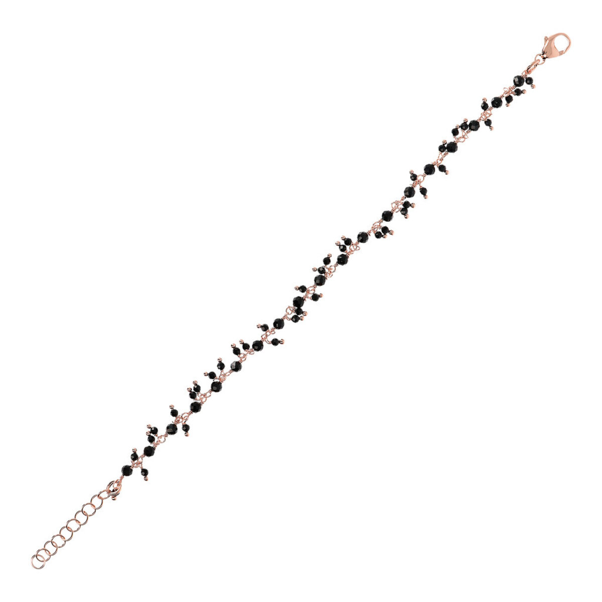 Bracelet with Small Charms in Black Spinel Natural Stone