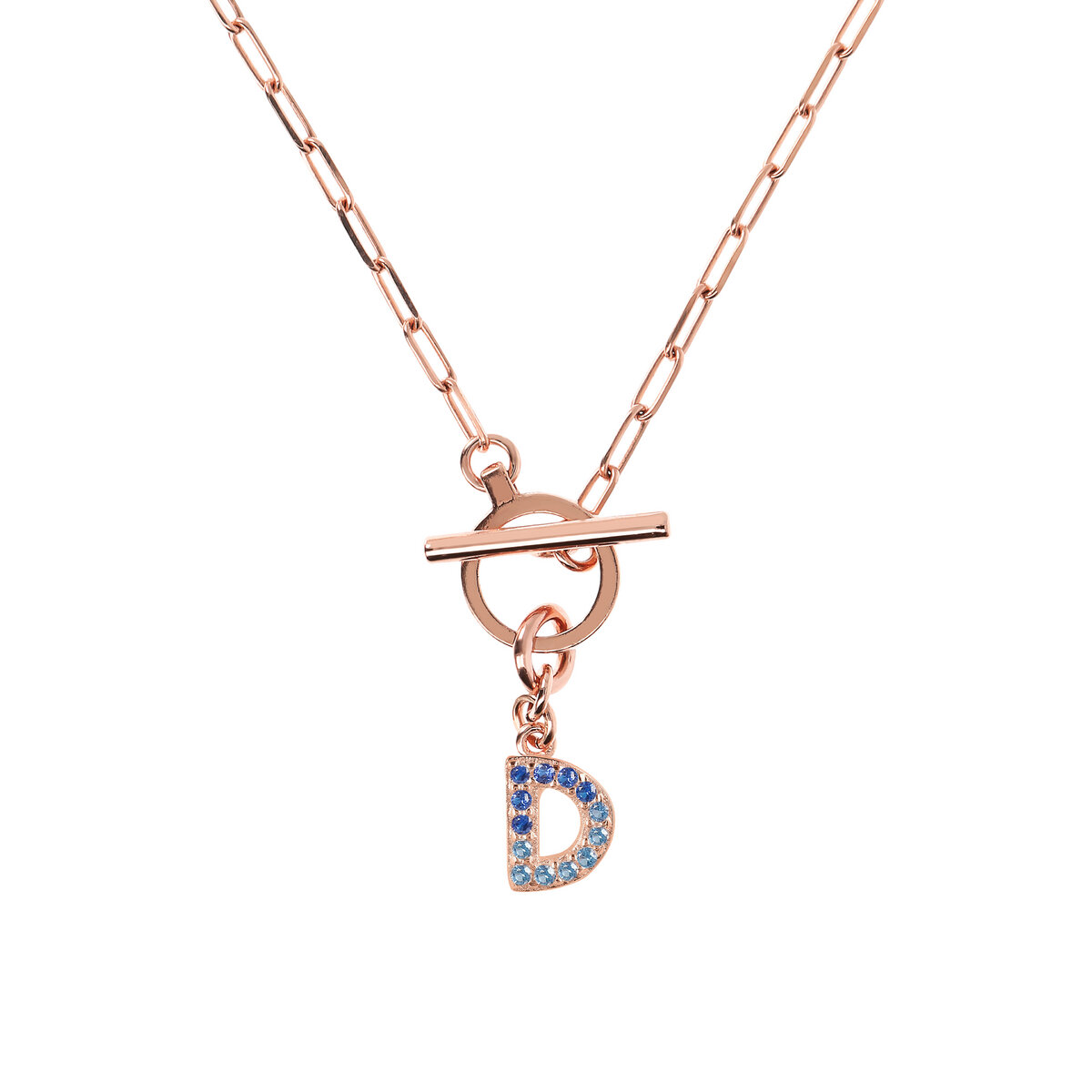 Forzatina Chain Necklace with Pavé Letter Pendant