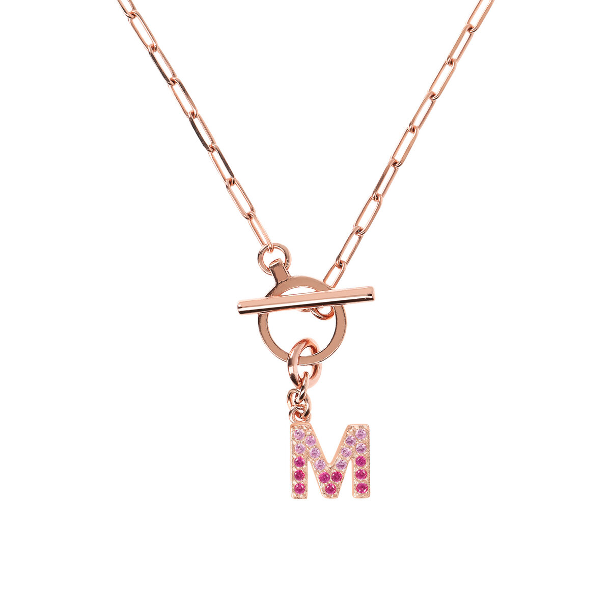 Forzatina Chain Necklace with Pavé Letter Pendant