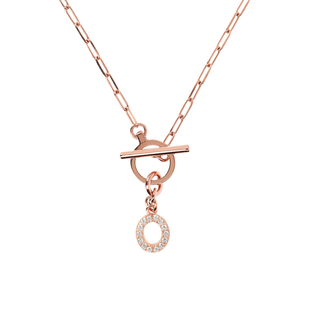 Forzatina Chain Necklace with Pavé Letter Pendant