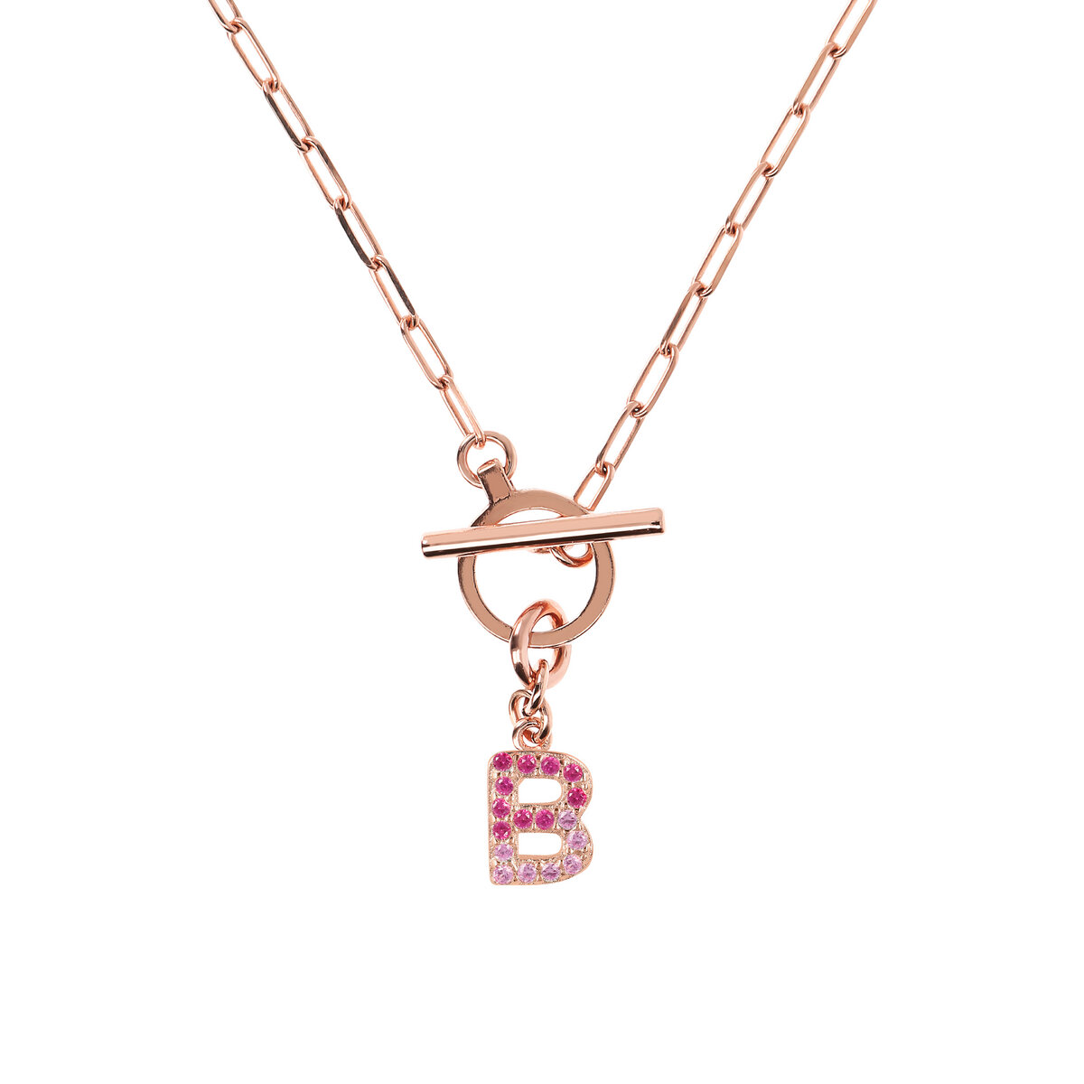 Forzatina Chain Necklace with Pavé Letter Pendant