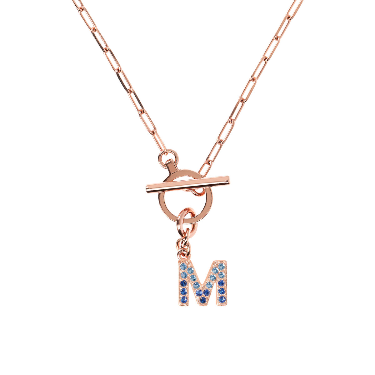 Forzatina Chain Necklace with Pavé Letter Pendant