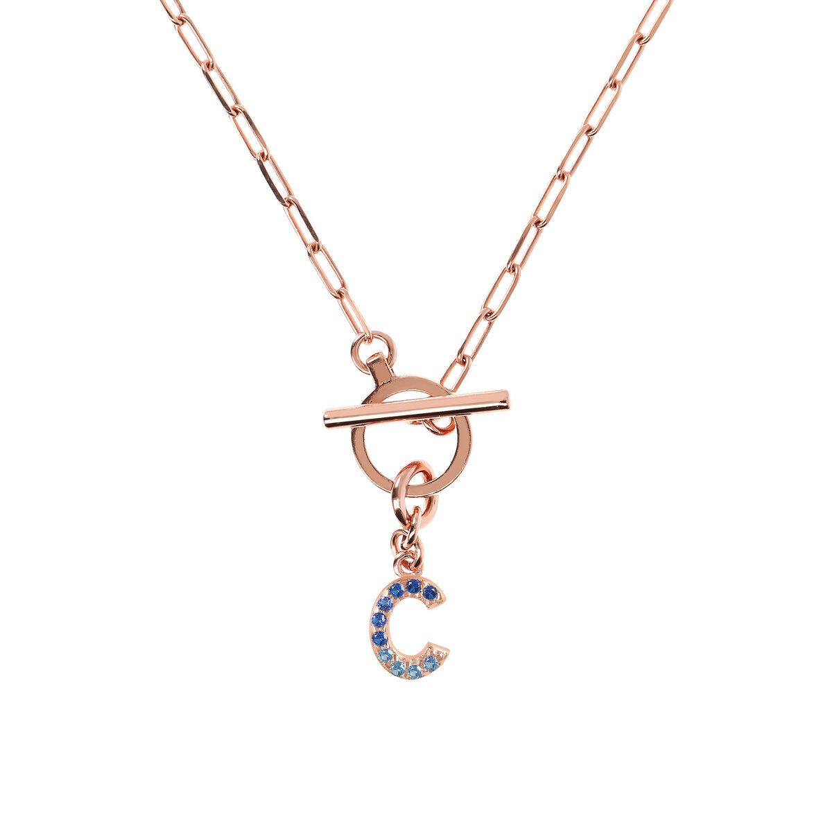 Forzatina Chain Necklace with Pavé Letter Pendant