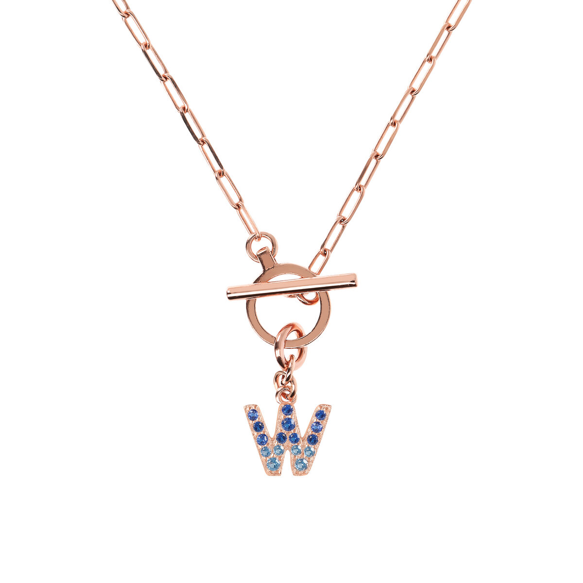 Forzatina Chain Necklace with Pavé Letter Pendant