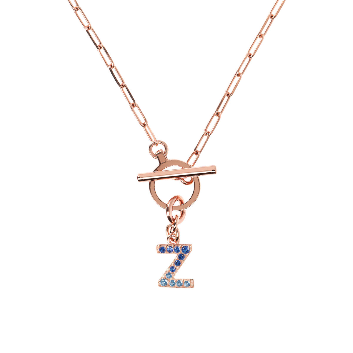 Forzatina Chain Necklace with Pavé Letter Pendant
