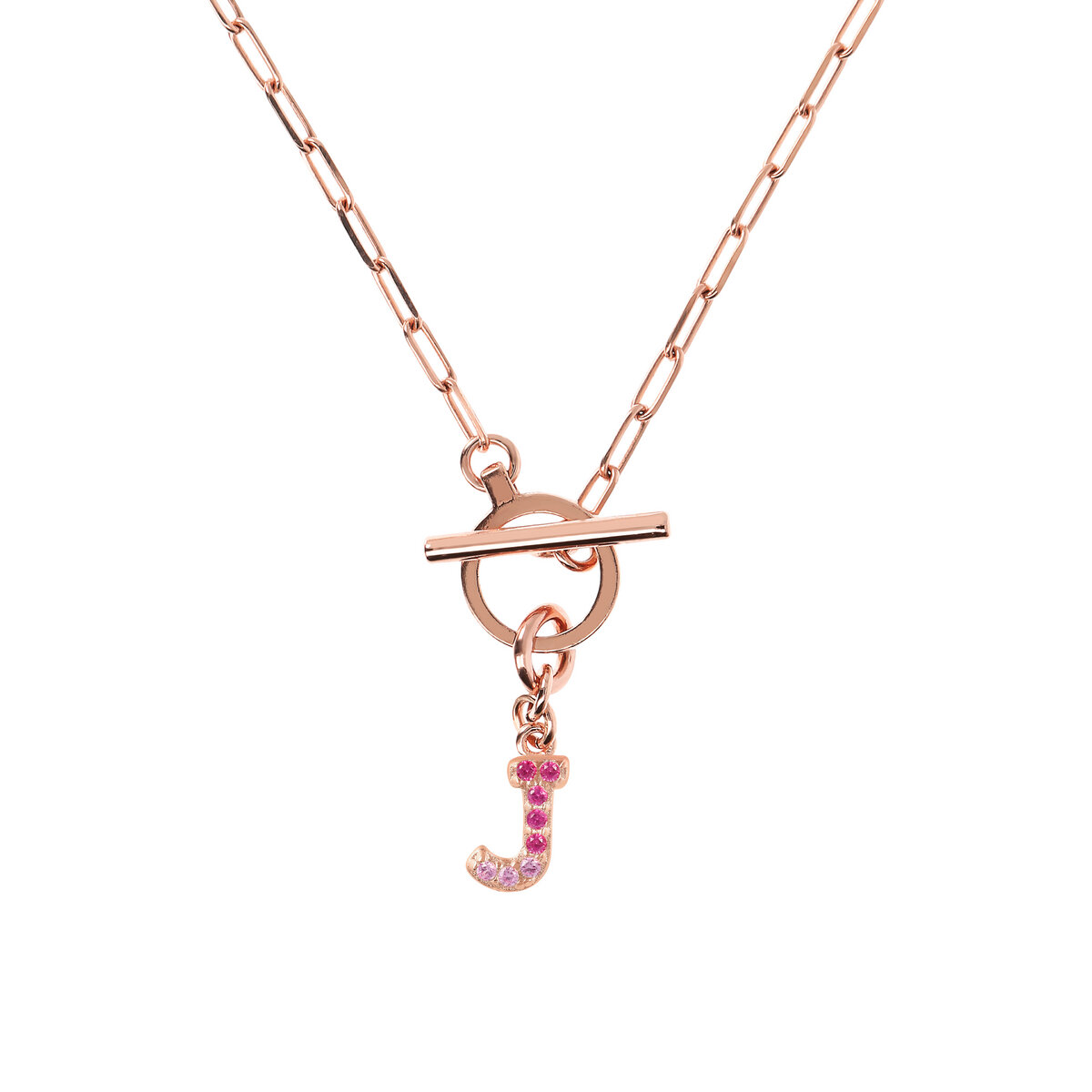 Forzatina Chain Necklace with Pavé Letter Pendant