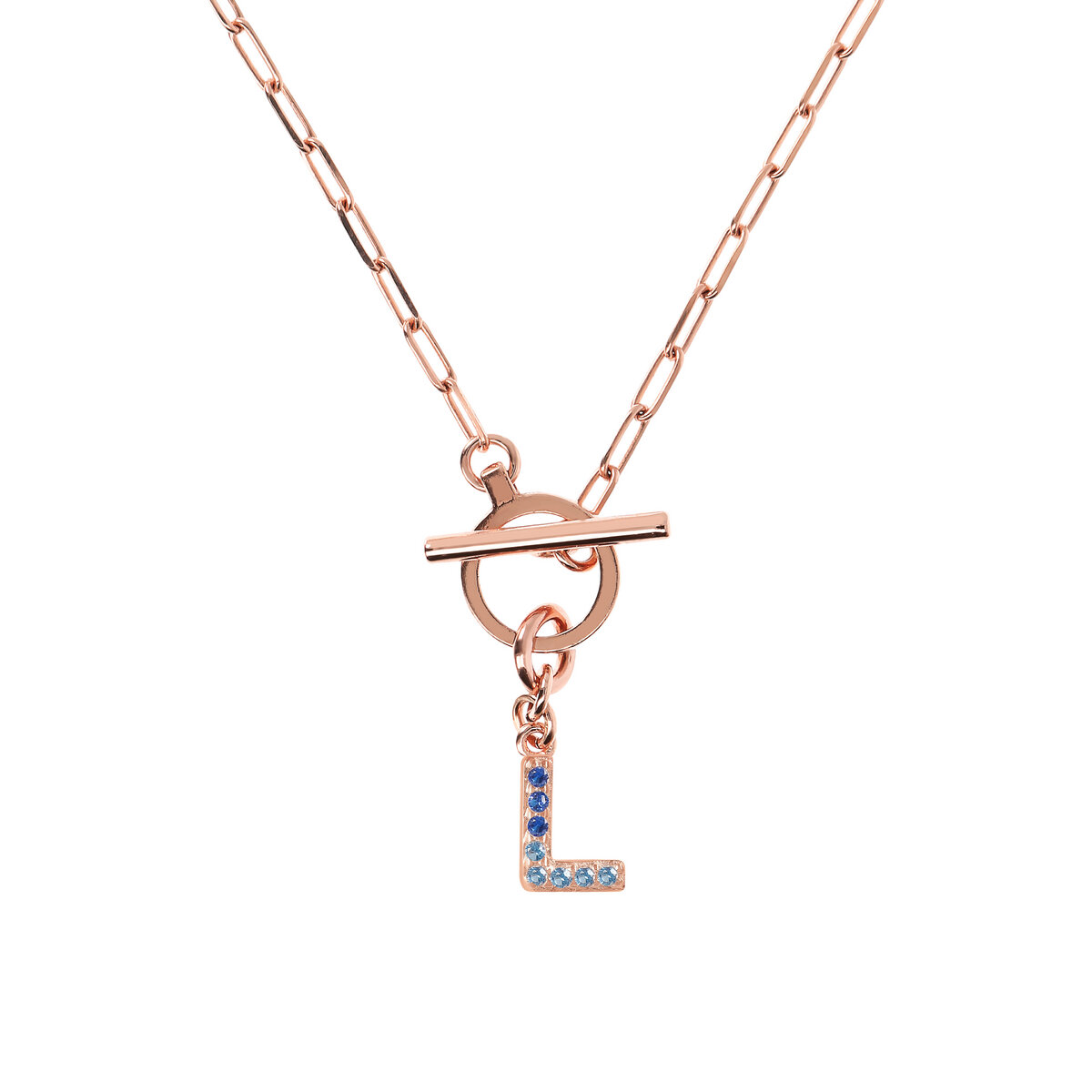 Forzatina Chain Necklace with Pavé Letter Pendant