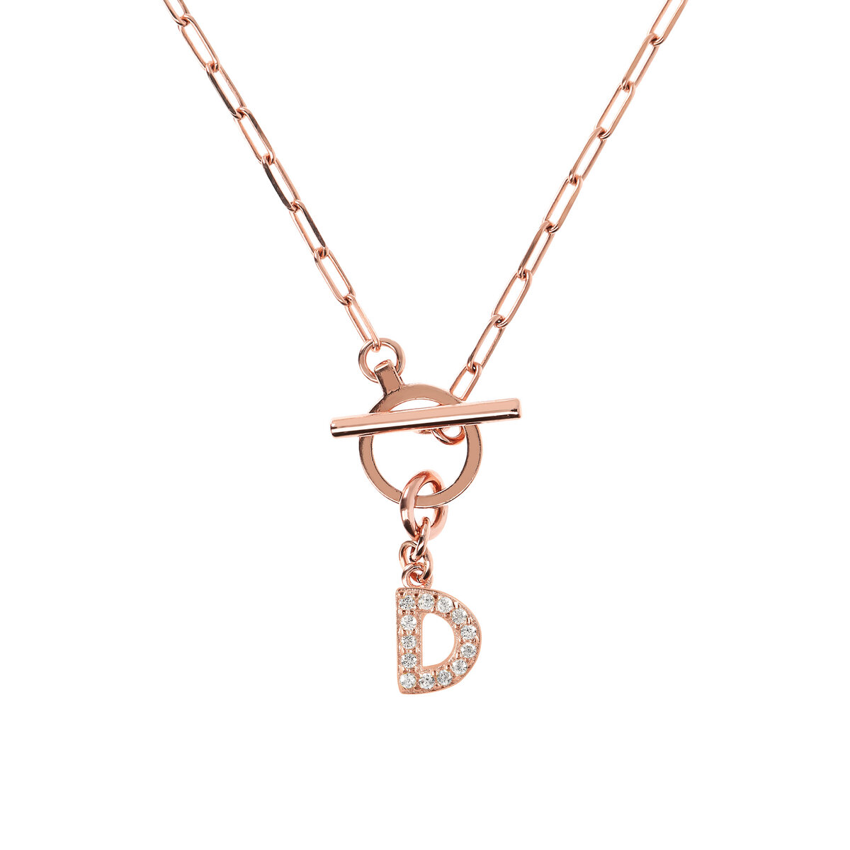 Forzatina Chain Necklace with Pavé Letter Pendant