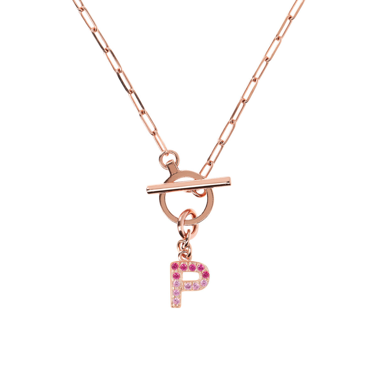 Forzatina Chain Necklace with Pavé Letter Pendant