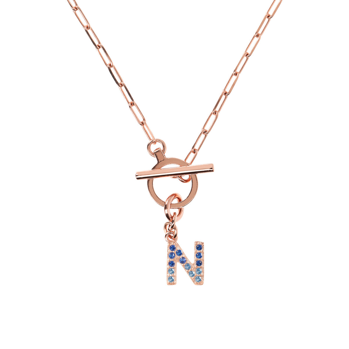 Forzatina Chain Necklace with Pavé Letter Pendant