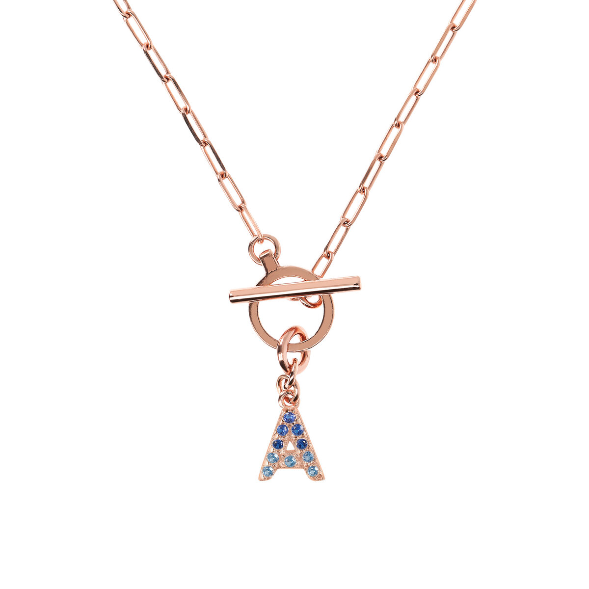 Forzatina Chain Necklace with Pavé Letter Pendant