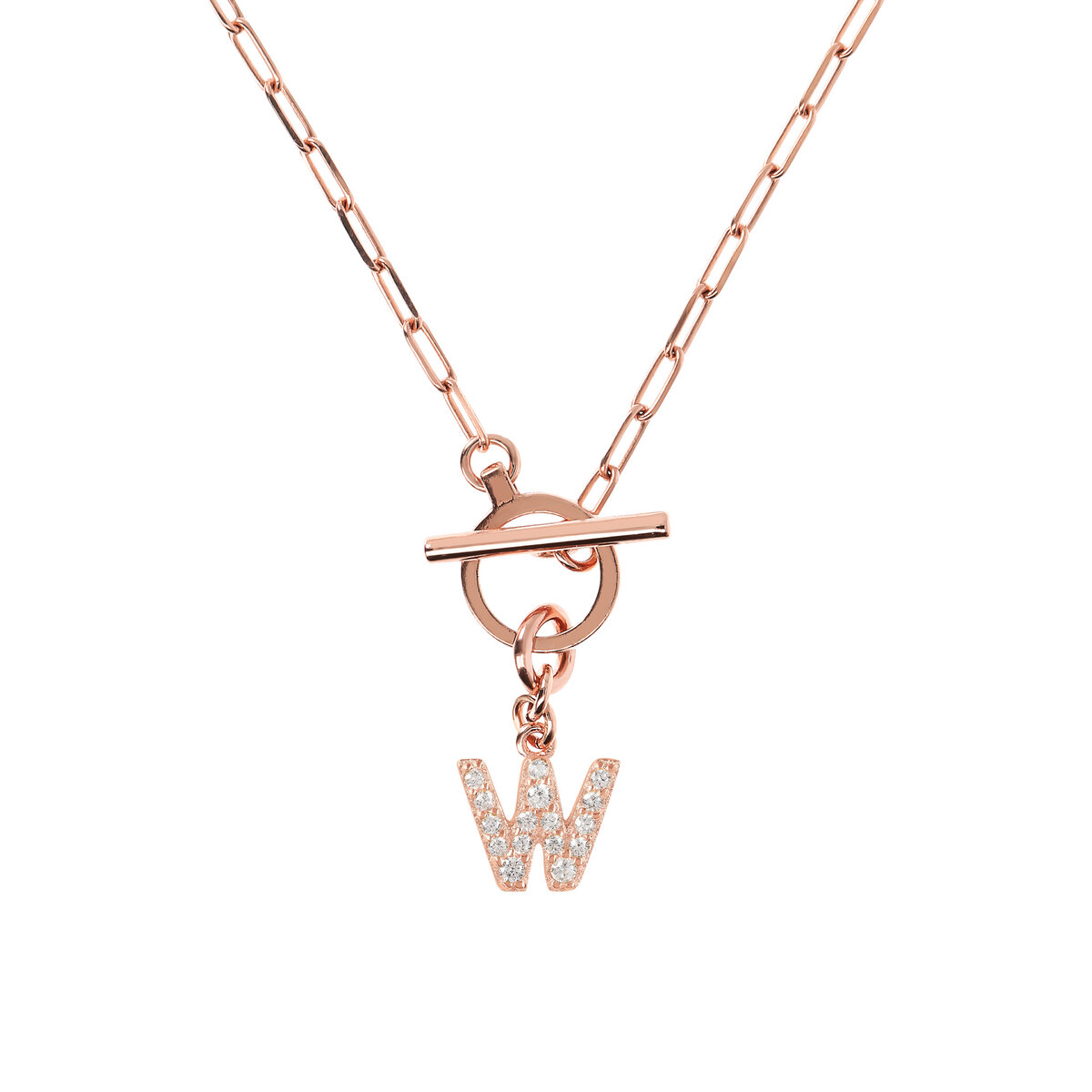 Forzatina Chain Necklace with Pavé Letter Pendant