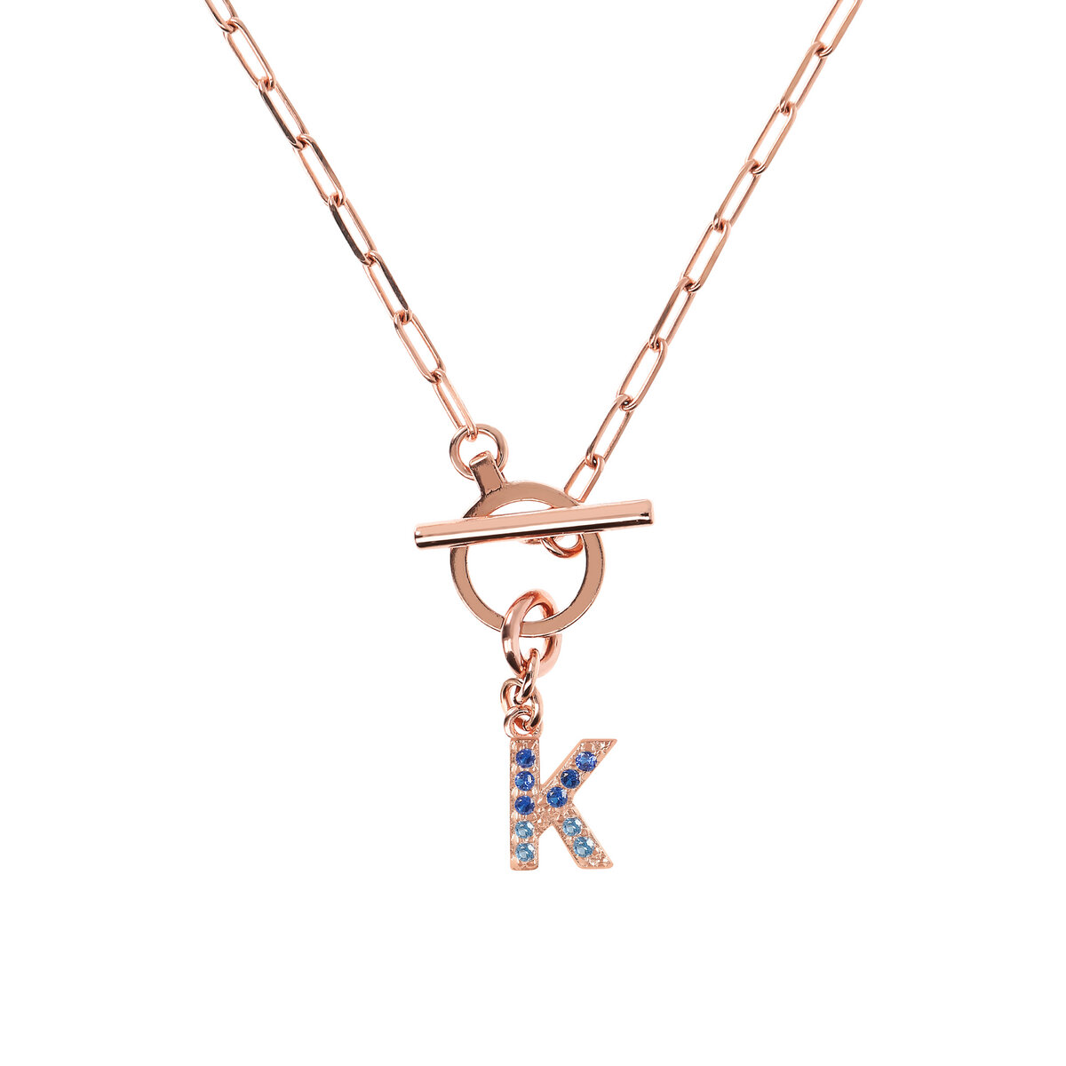 Forzatina Chain Necklace with Pavé Letter Pendant