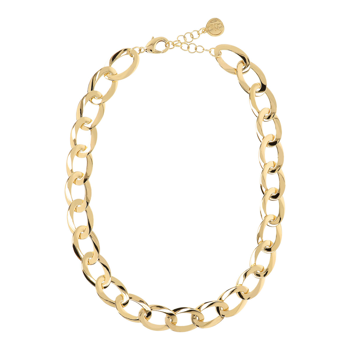 Golden Maxi Chain Necklace with Shiny Links