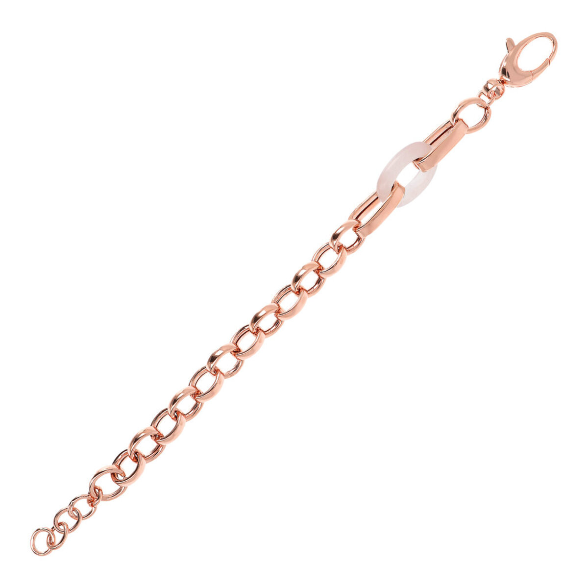 Bracelet with Rolo Chain and Oval Element in Natural Stone