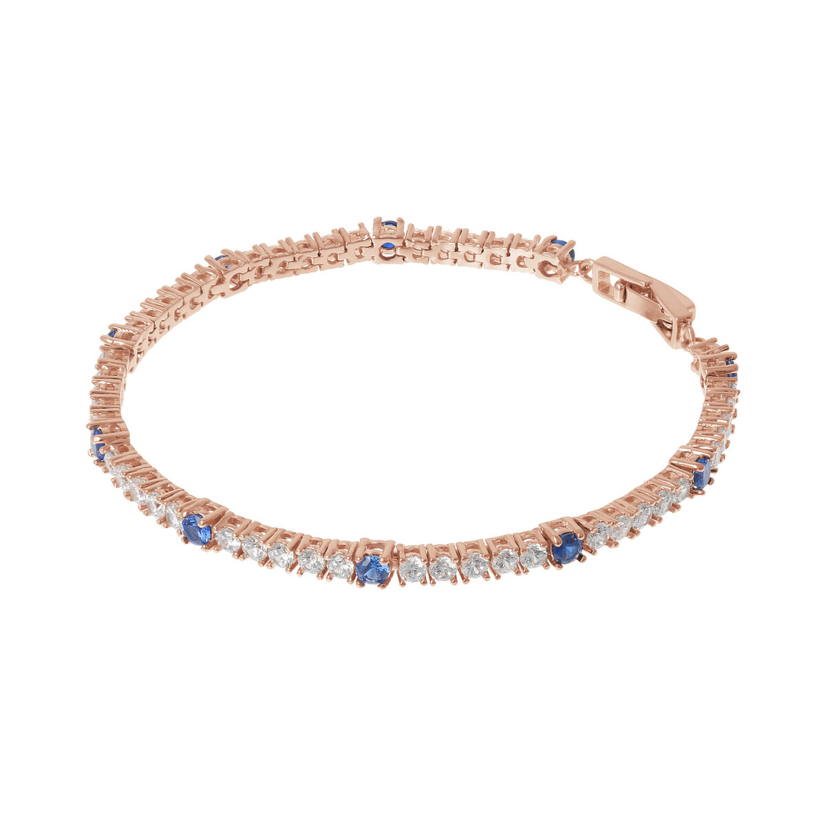 Bicolor Tennis Bracelet with Cubic Zirconia