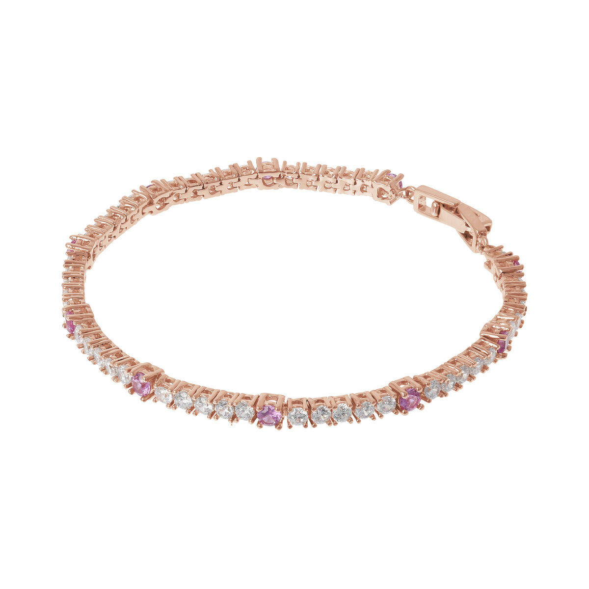 Bicolor Tennis Bracelet with Cubic Zirconia