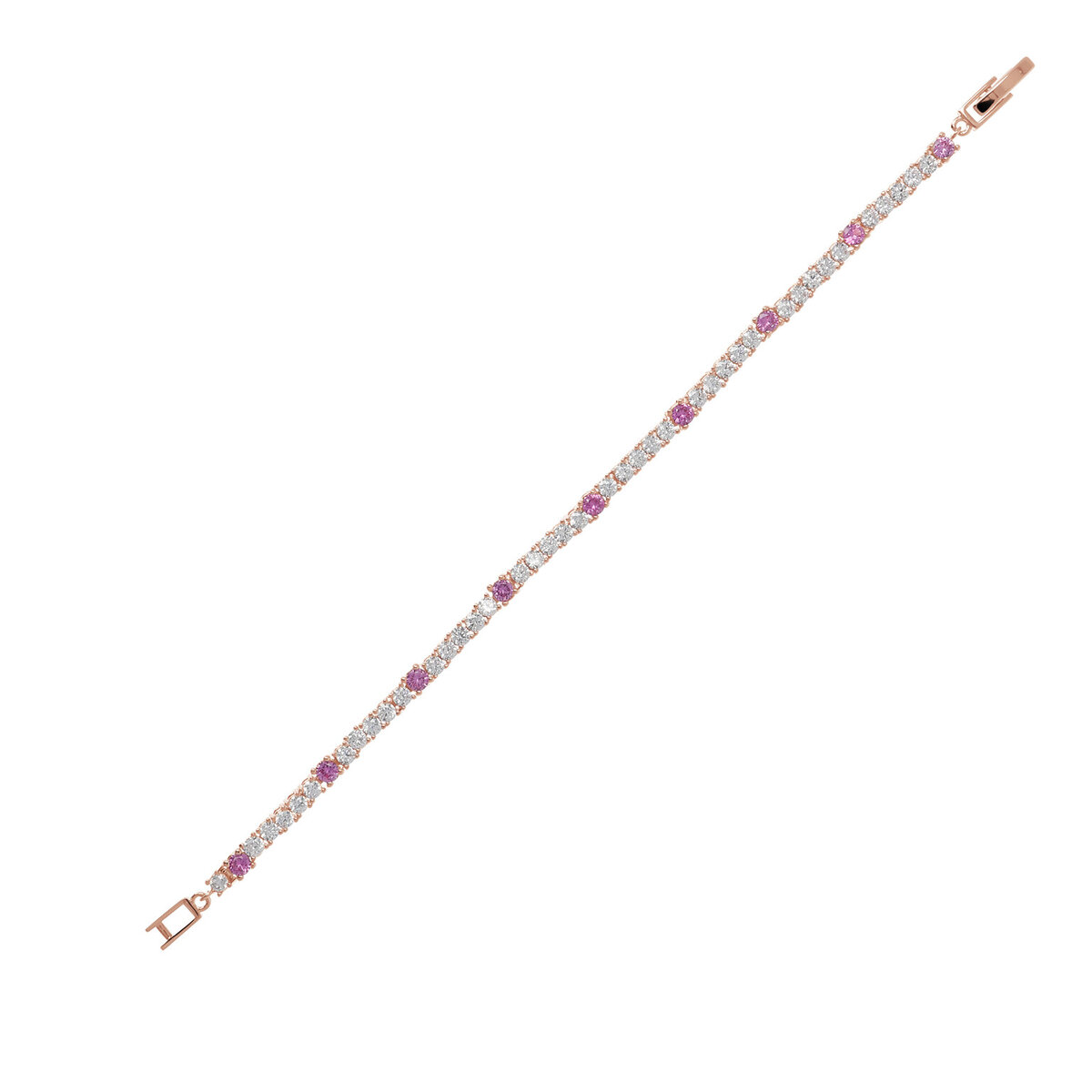 Bicolor Tennis Bracelet with Cubic Zirconia