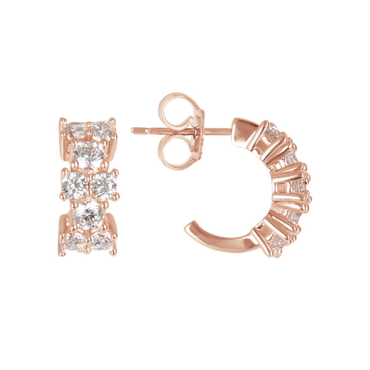 Bicolor Hoop Earrings with Cubic Zirconia
