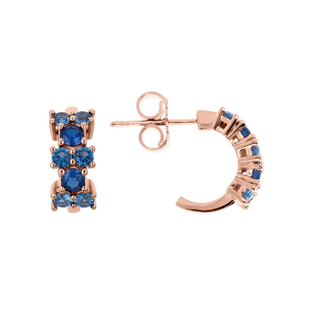 Bicolor Hoop Earrings with Cubic Zirconia