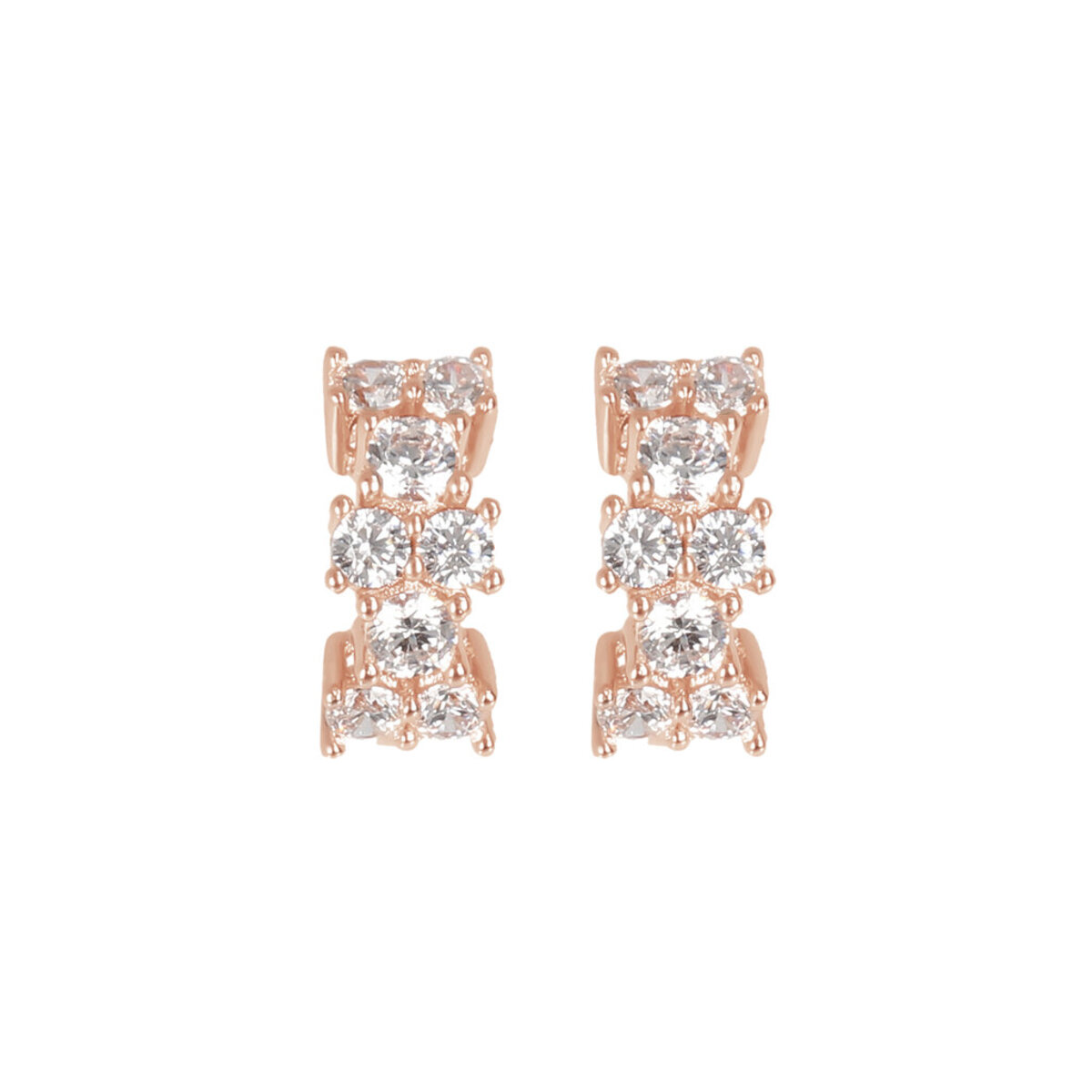 Bicolor Hoop Earrings with Cubic Zirconia
