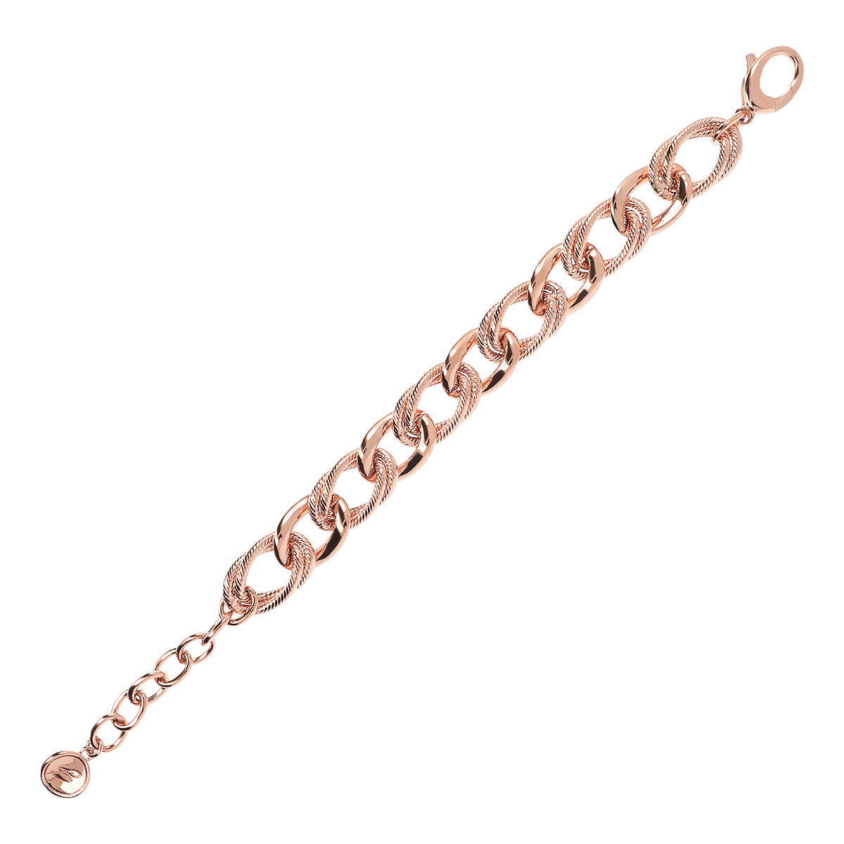 Curb Link Bracelet Alternating with Double Oval Link
