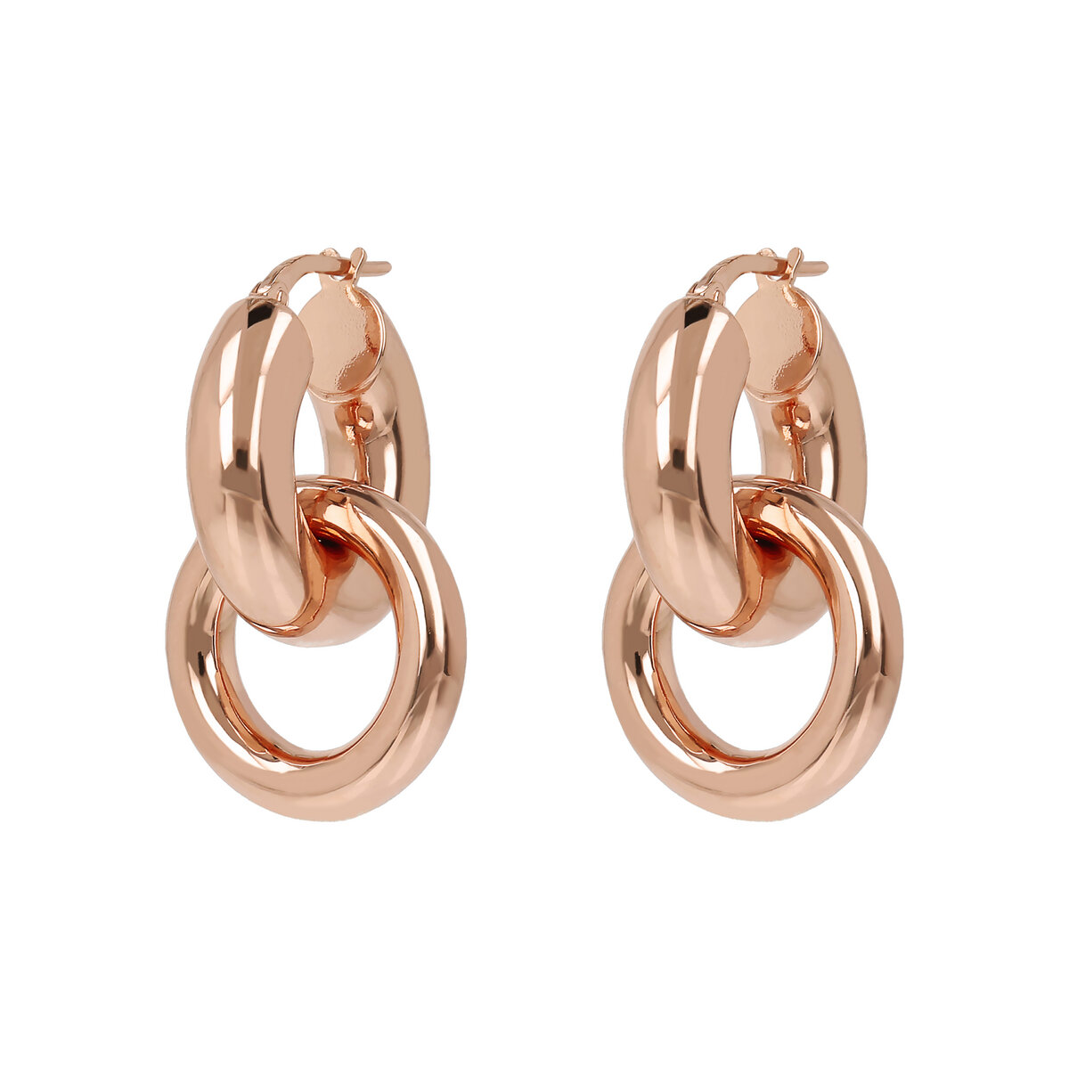 Double Ring Pendant Earrings