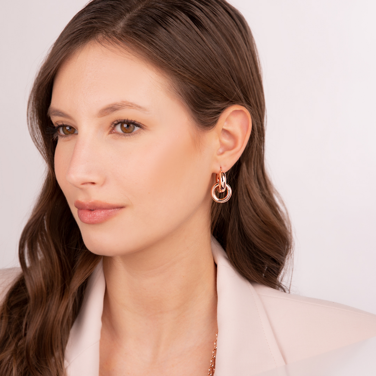 Double Ring Pendant Earrings
