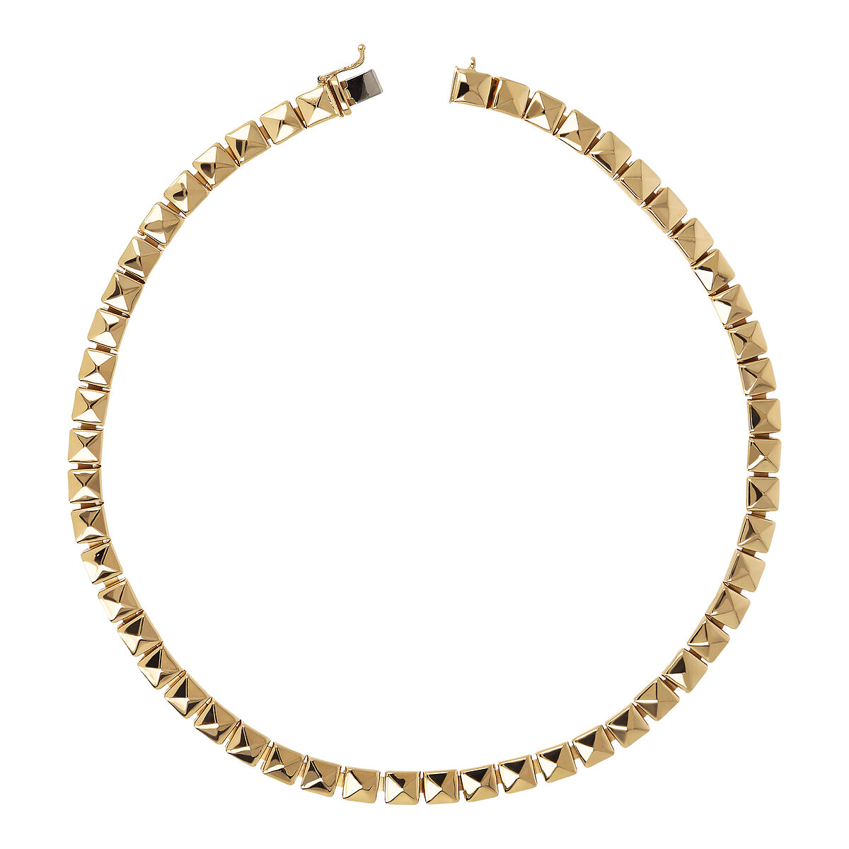 Golden Necklace with Pyramid Studs