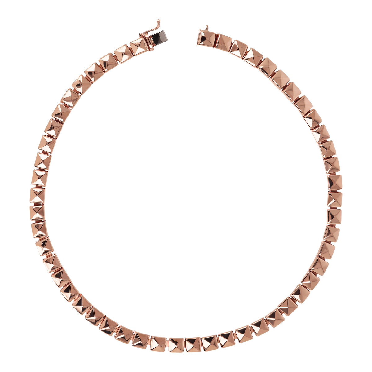 Crewneck Necklace with Pyramid Studs