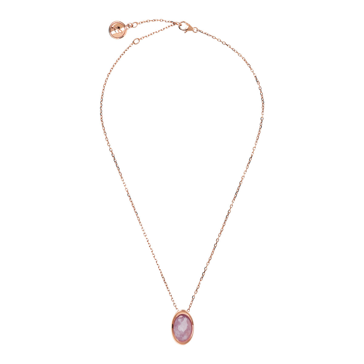 Forzatina Chain Necklace with Oval Natural Stone Pendant
