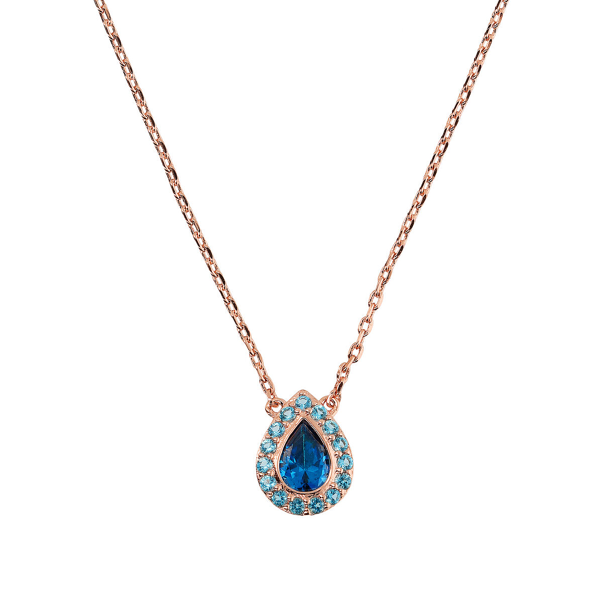 Forzatina Chain Necklace with Drop Pendant in Cubic Zirconia