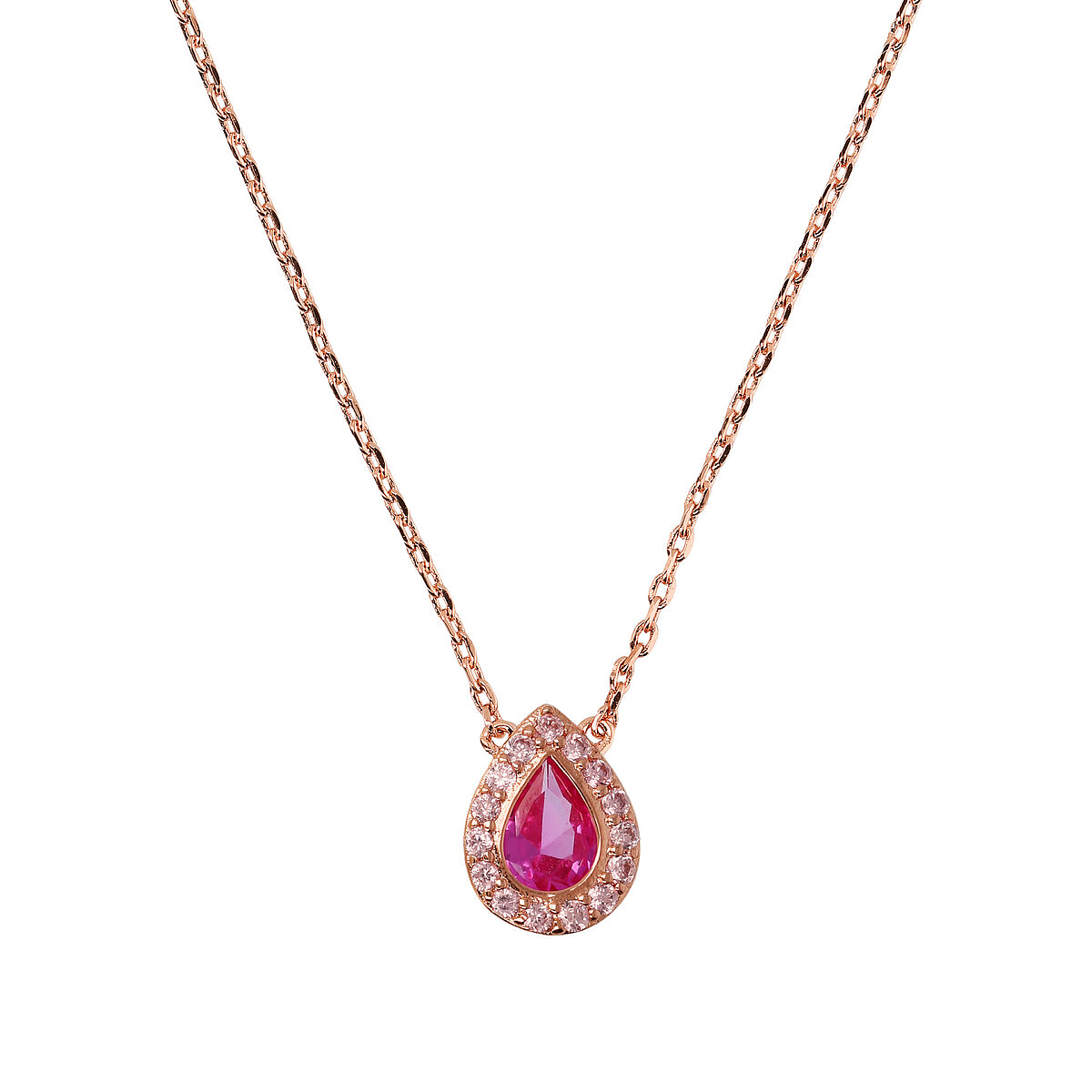 Forzatina Chain Necklace with Drop Pendant in Cubic Zirconia