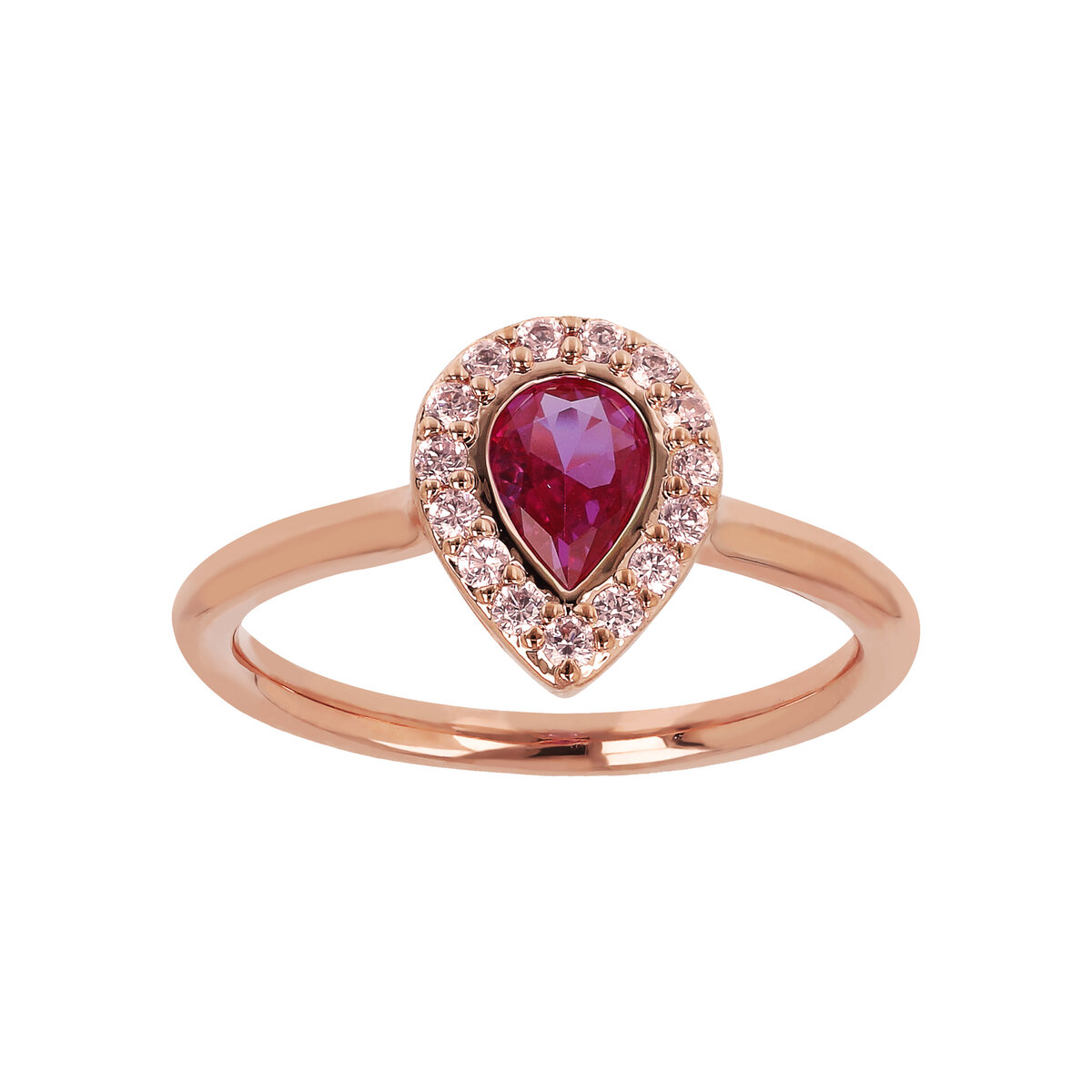Cubic Zirconia Drop Solitaire Ring