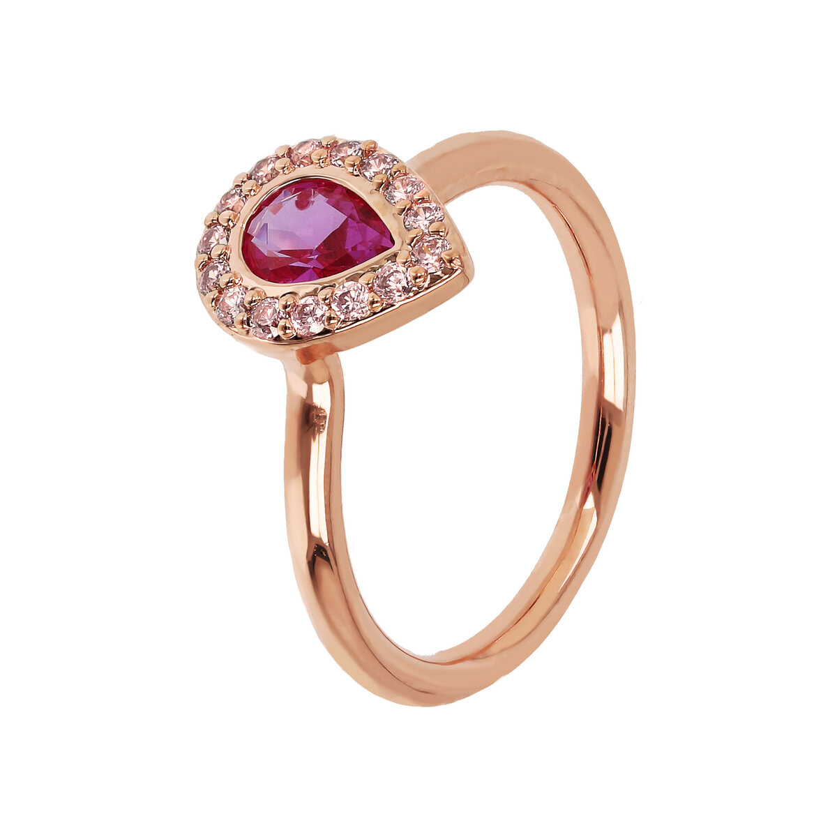 Cubic Zirconia Drop Solitaire Ring