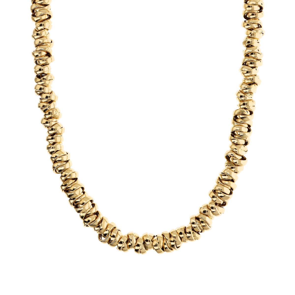 BRONZALLURE GOLDEN-NECKLACE WITH INTERLOCKED RINGS