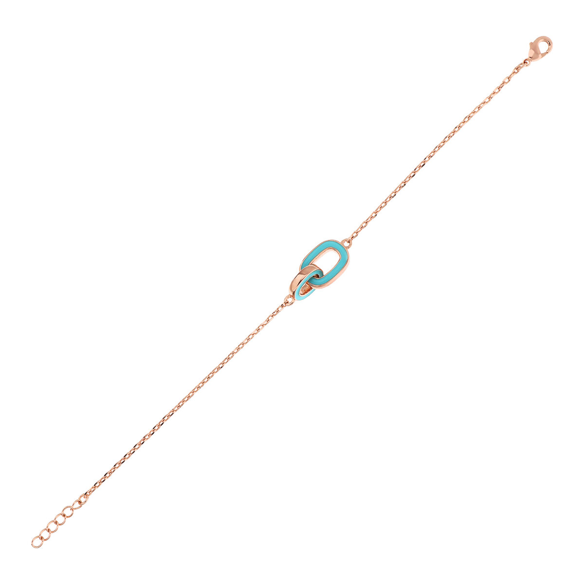 Forzatina Chain Bracelet with Double Two-Tone Enamelled Link