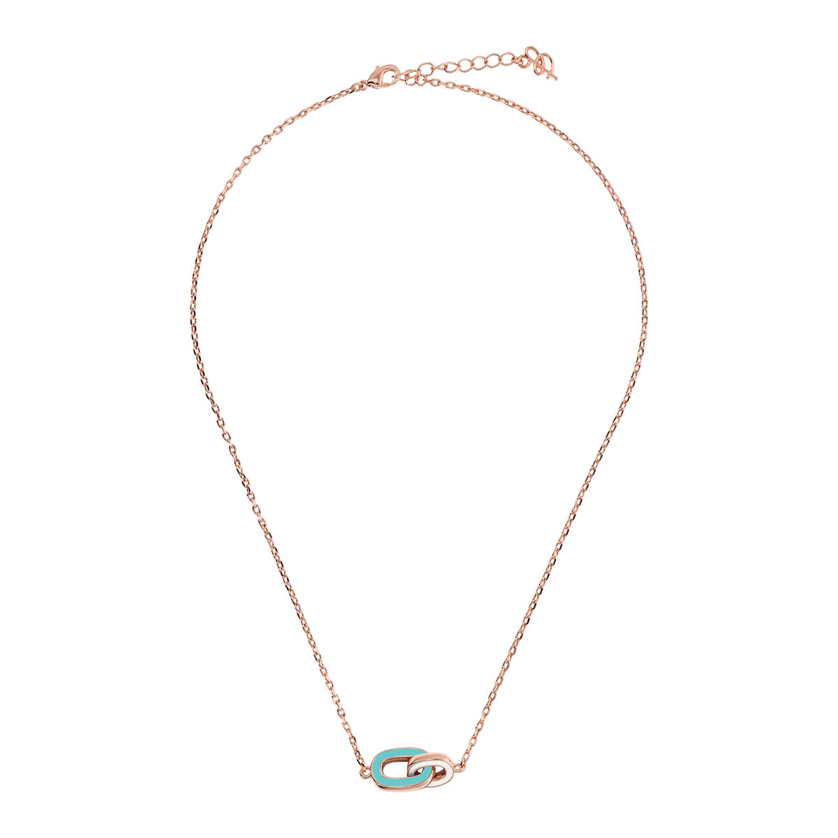 Forzatina Chain Necklace and Two-Tone Pendant with Double Enamelled Link