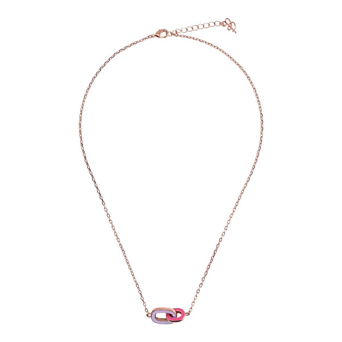 Forzatina Chain Necklace and Two-Tone Pendant with Double Enamelled Link