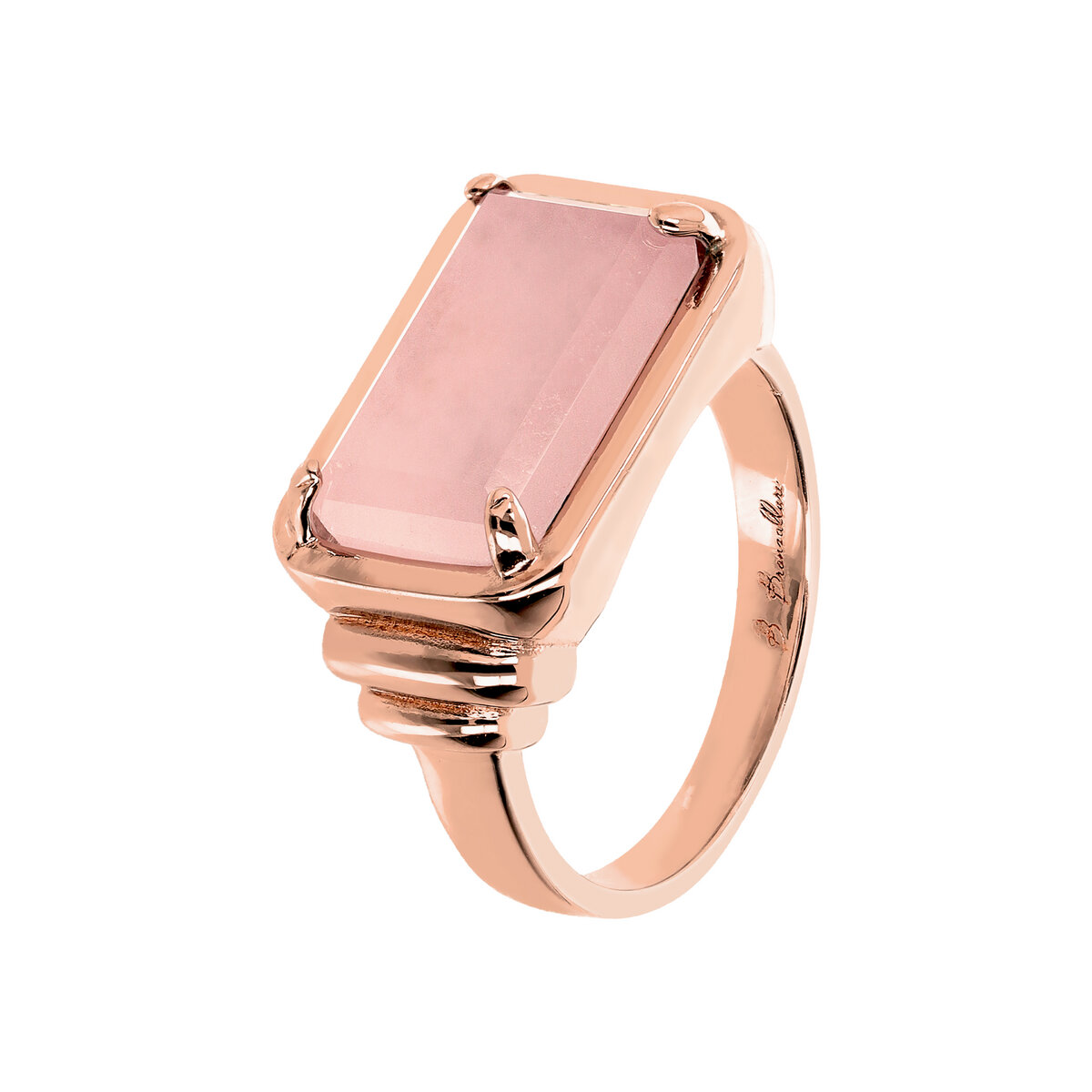 Cocktail Ring with Rectangular Natural Stone