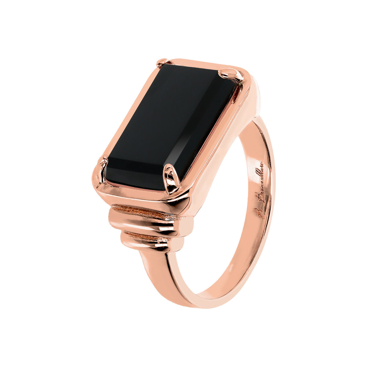 Cocktail Ring with Rectangular Natural Stone
