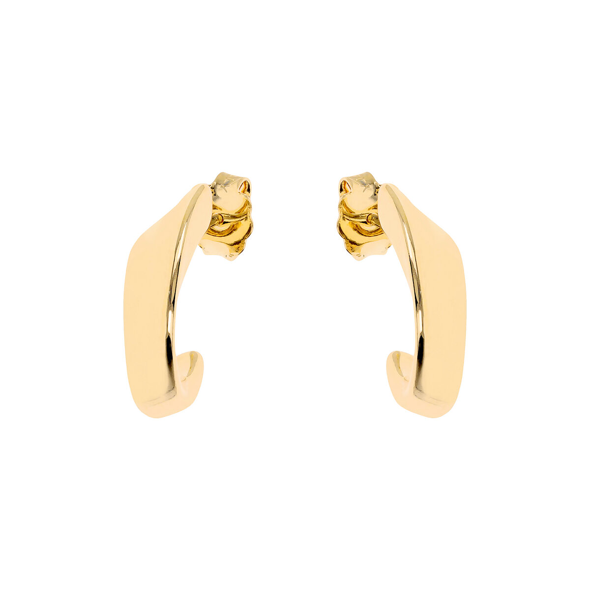 Golden Sinuous Design Lobe Earrings