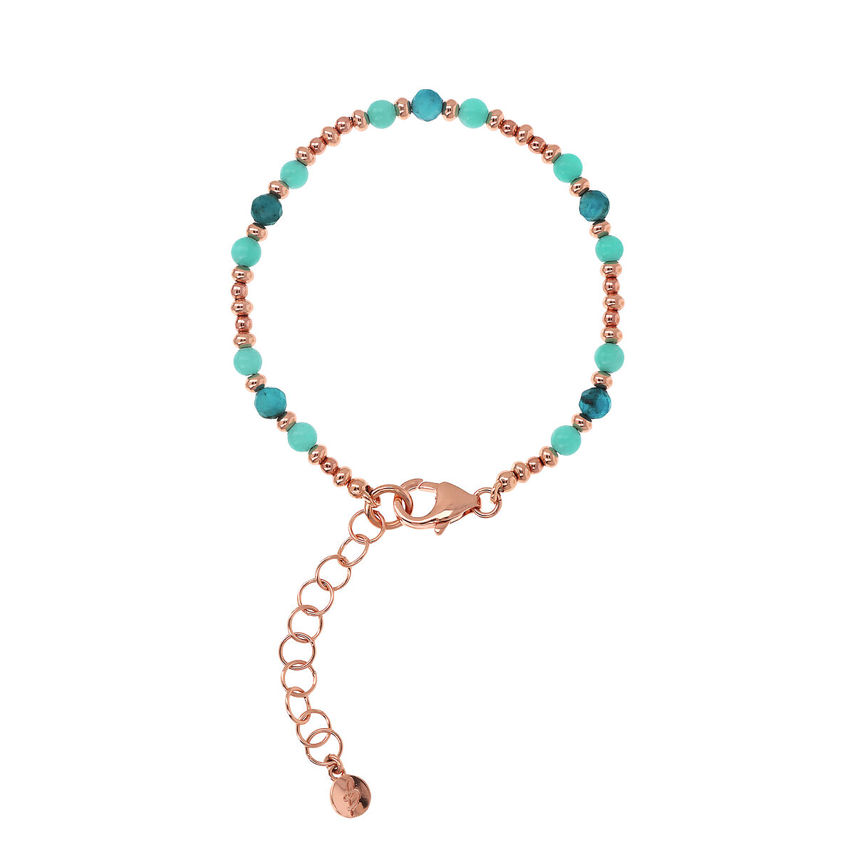 Bracelet with Small Beads and Faceted Natural Stones