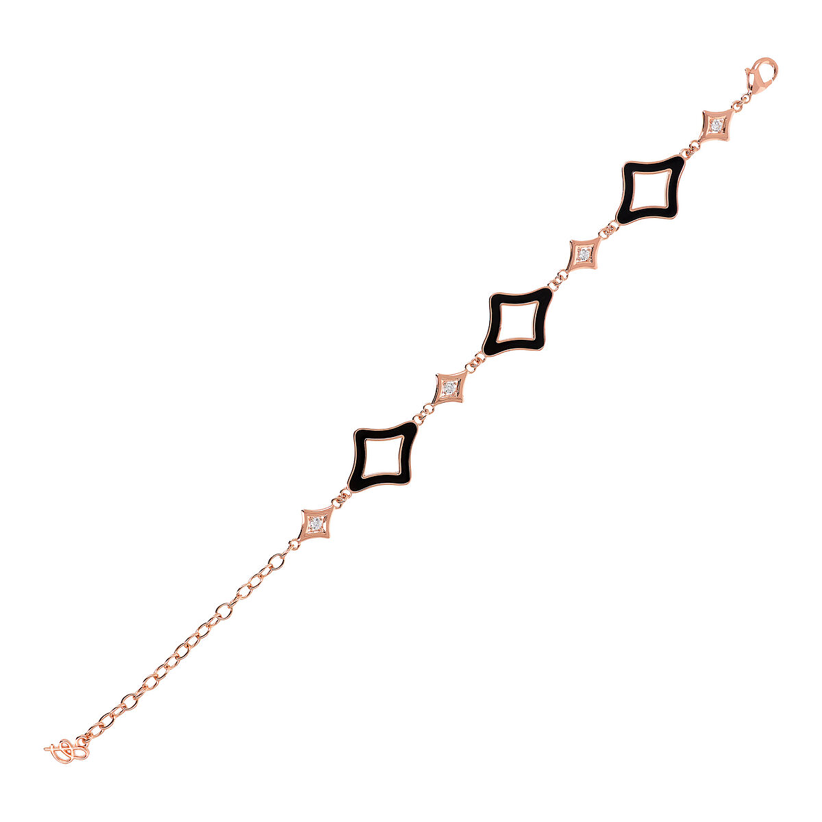 Enamelled Bracelet with Étoile and Light Points in Cubic Zirconia